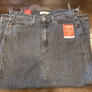 Levi's Strauss Black Mid Rise Maxi Skirt Jean